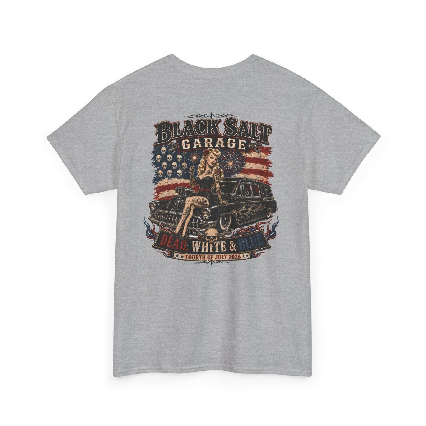 Dead, White & Blue Garage Pinup T-Shirt – Black Salt Garage