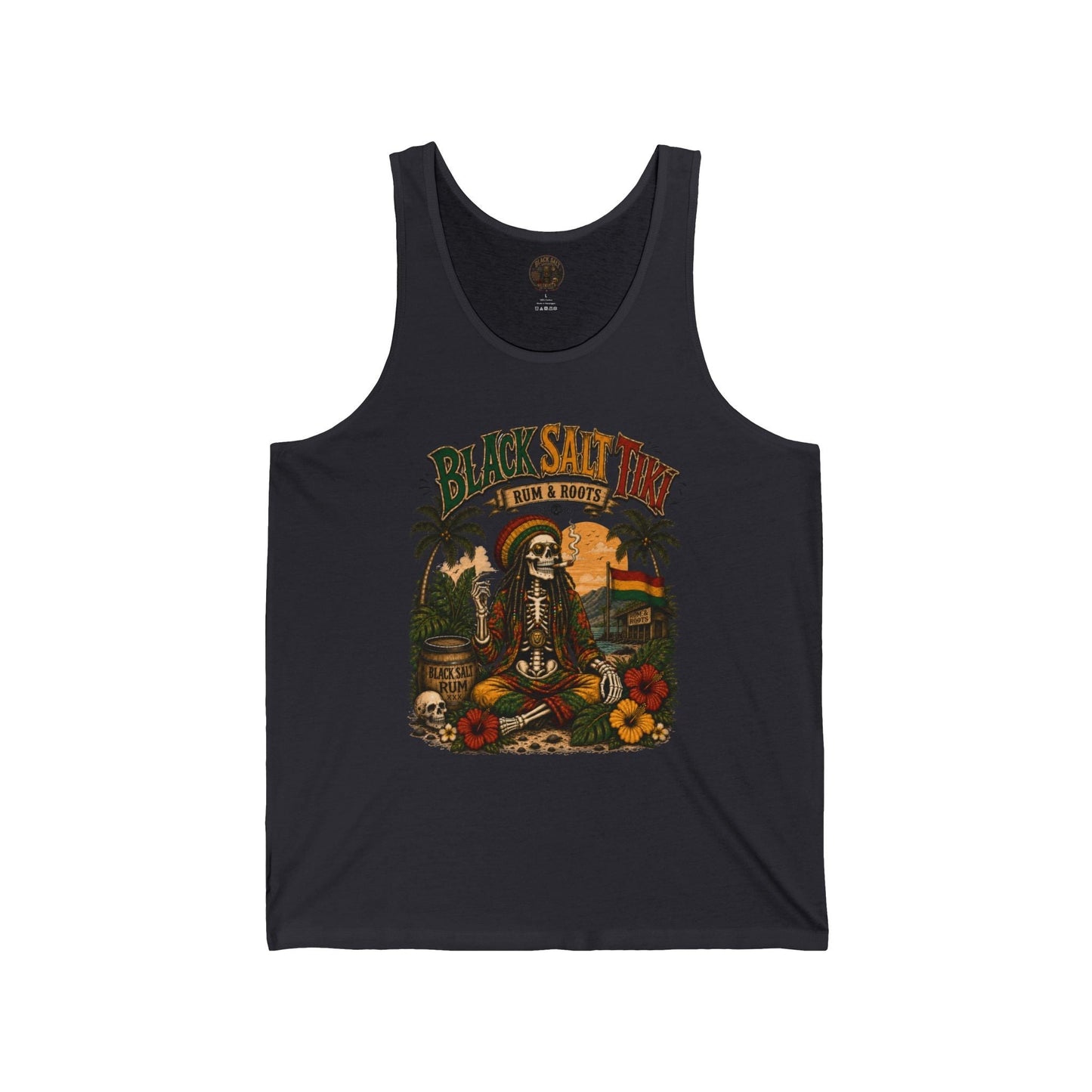 Rum & Roots Jersey Tank – Black Salt Tiki