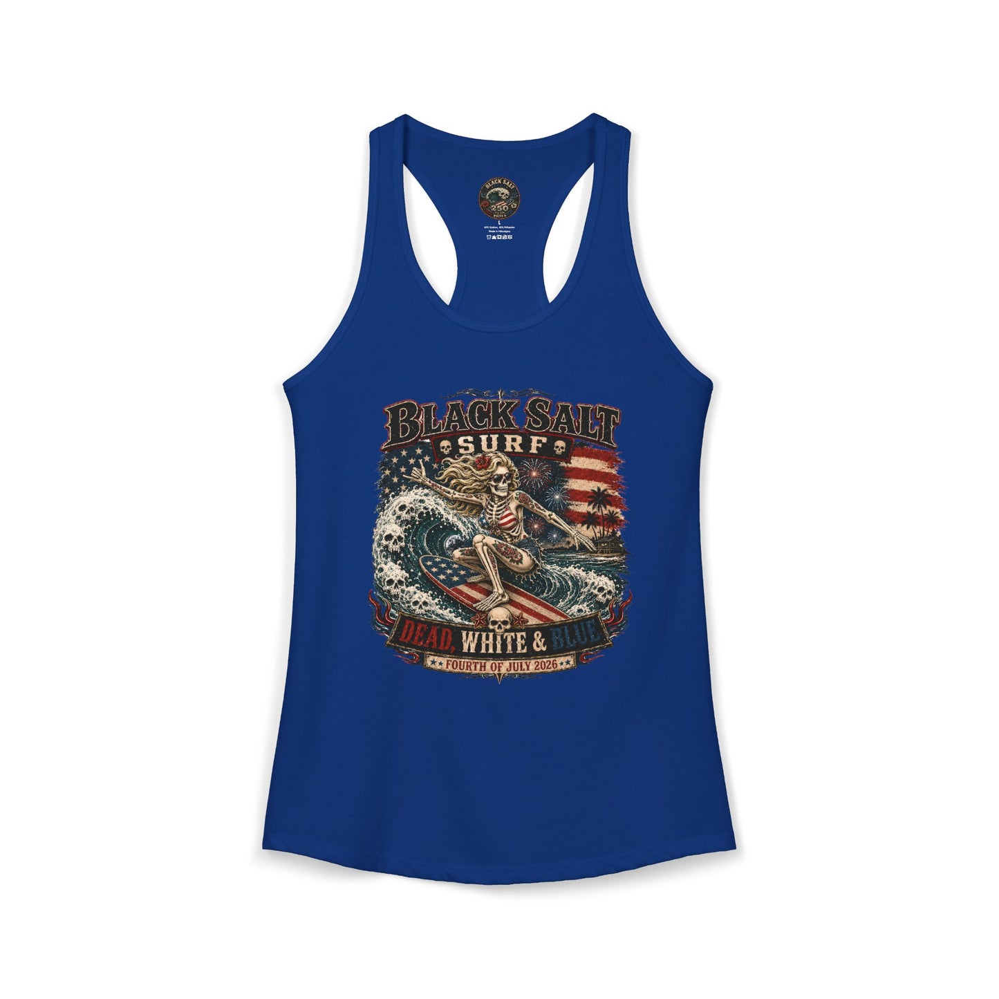 Dead, White & Blue Surf Racerback Tank – Black Salt Surf