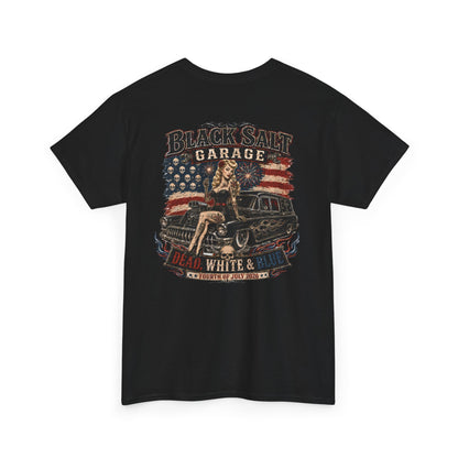 Dead, White & Blue Garage Pinup T-Shirt – Black Salt Garage