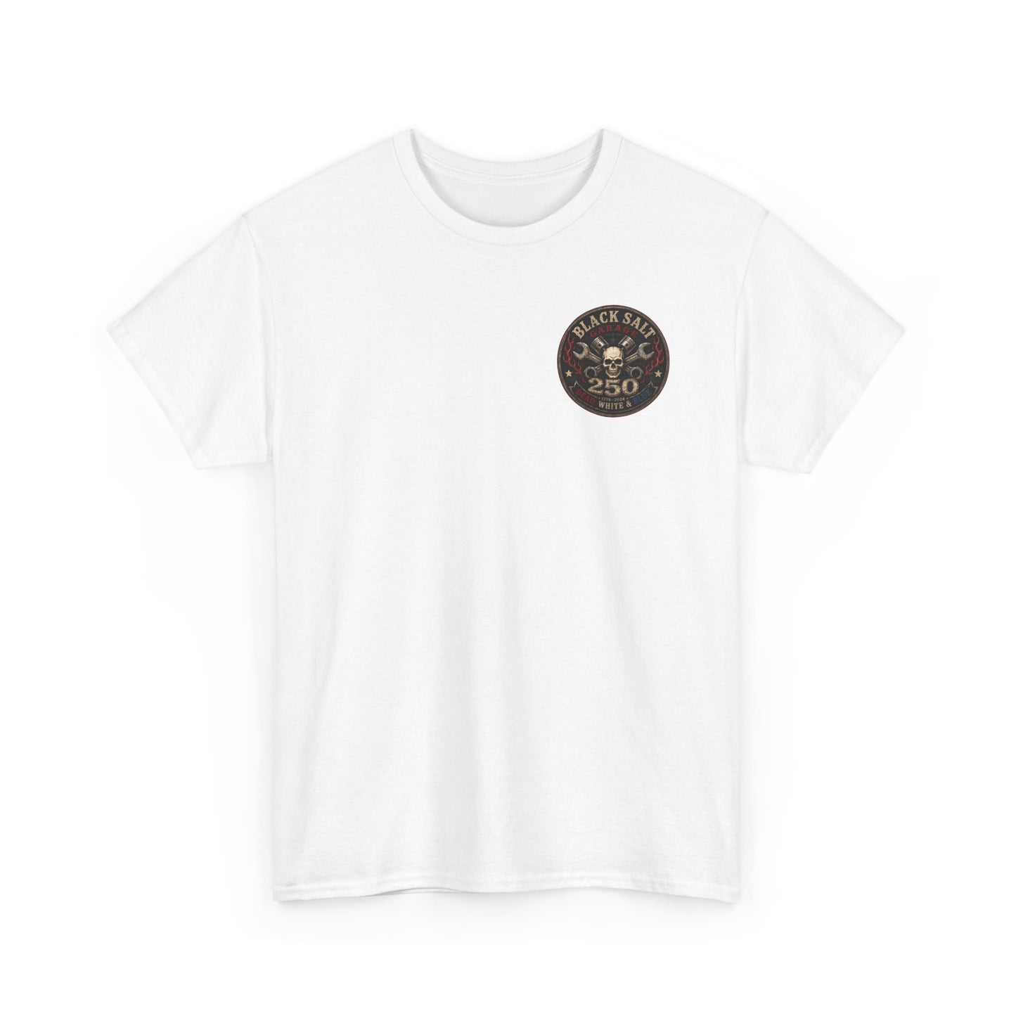 Dead, White & Blue Motorcycle Shirt – Black Salt Garage 4th of July Tee