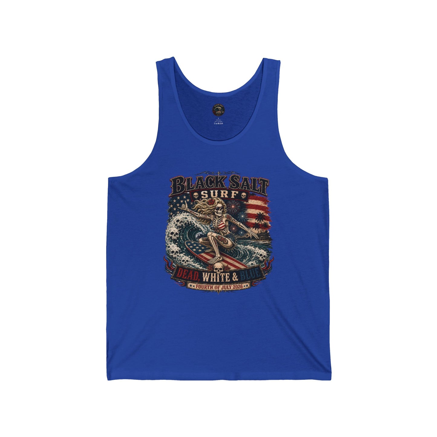 Dead, White & Blue Surf Jersey Tank – Black Salt Surf