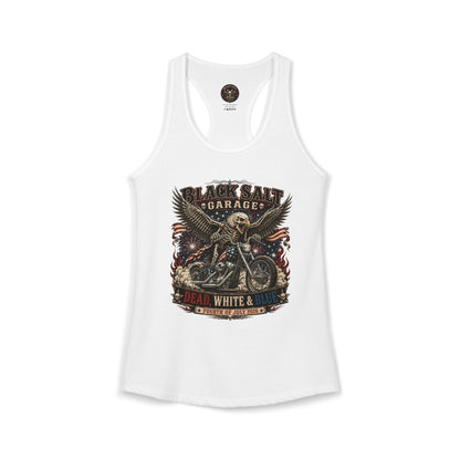 Dead, White & Blue Motorcycle Racerback Tank – Black Salt Garage
