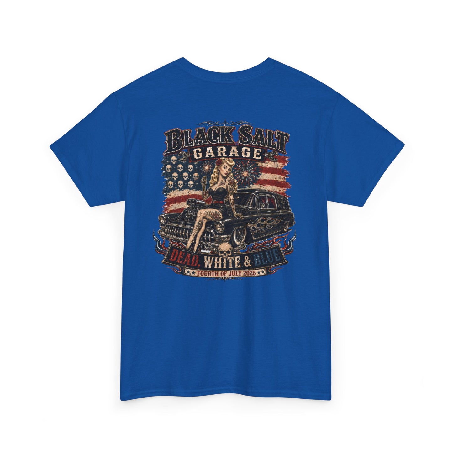 Dead, White & Blue Garage Pinup T-Shirt – Black Salt Garage
