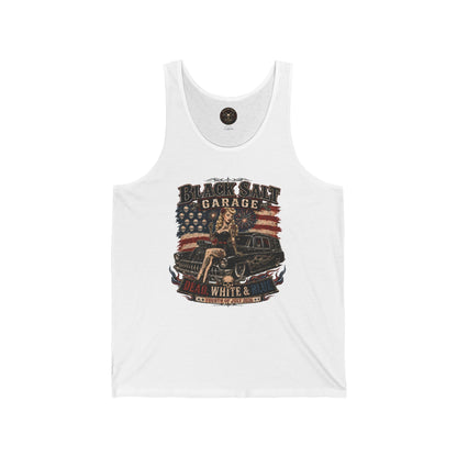 Dead, White & Blue Garage Pinup Jersey Tank – Black Salt Garage