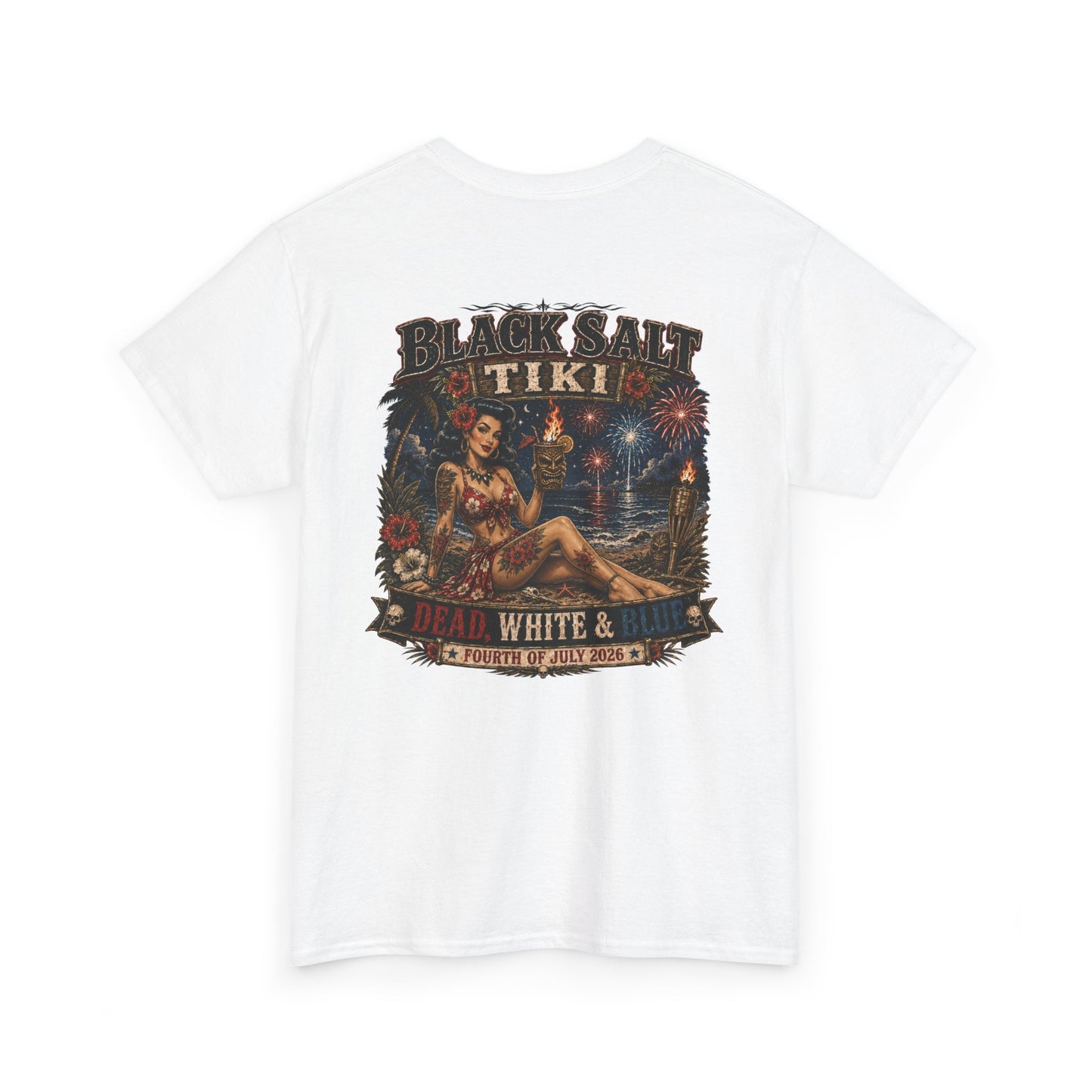 Dead, White & Blue Tiki T-Shirt – Black Salt Tiki