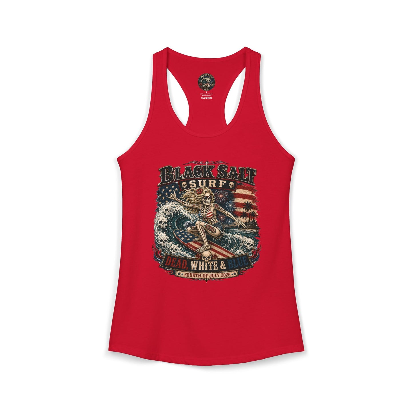 Dead, White & Blue Surf Racerback Tank – Black Salt Surf