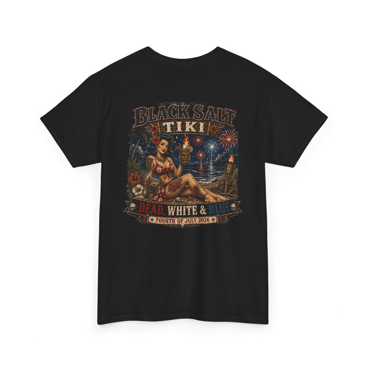 Dead, White & Blue Tiki T-Shirt – Black Salt Tiki