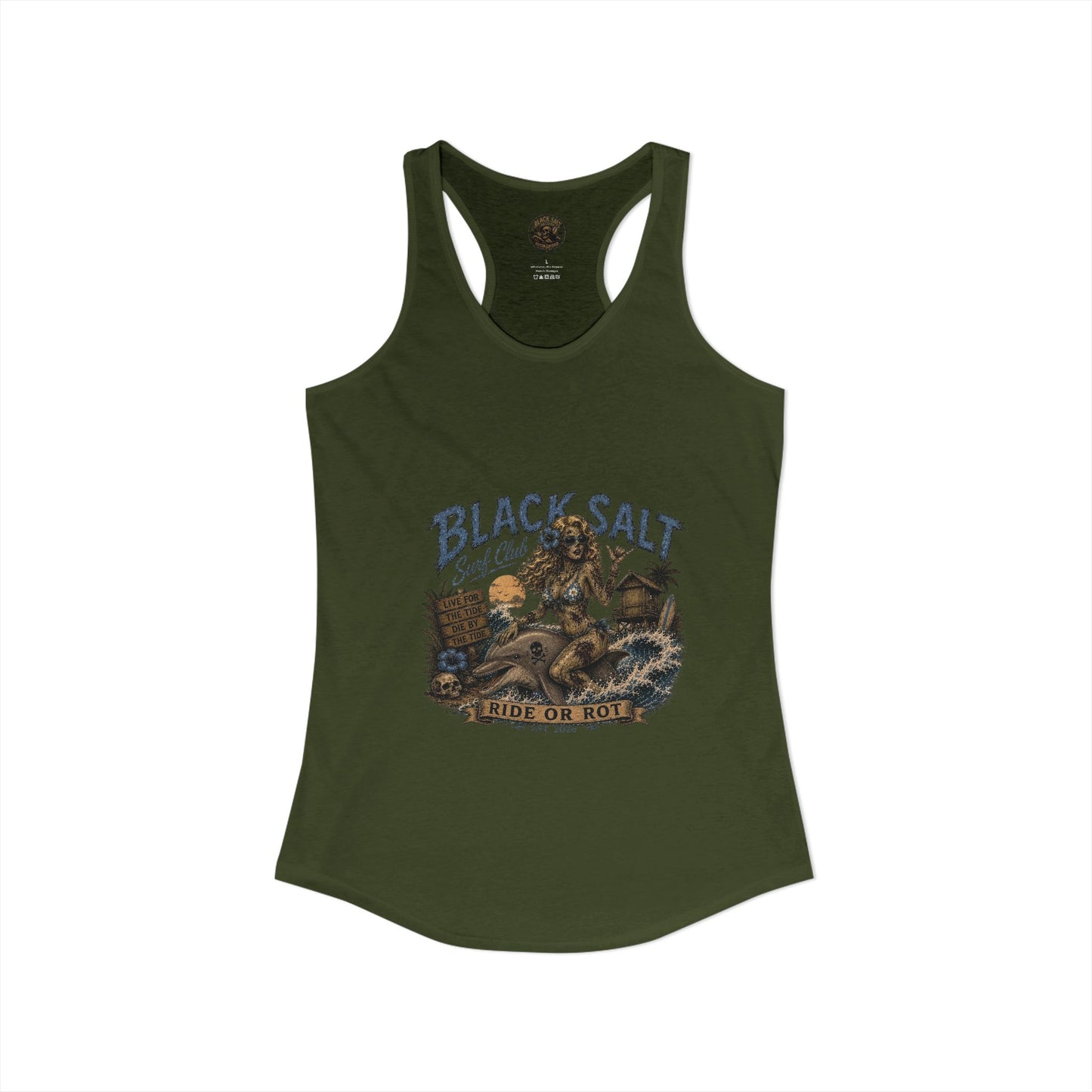 Black Salt Surf Ride or Rot Racerback Tank