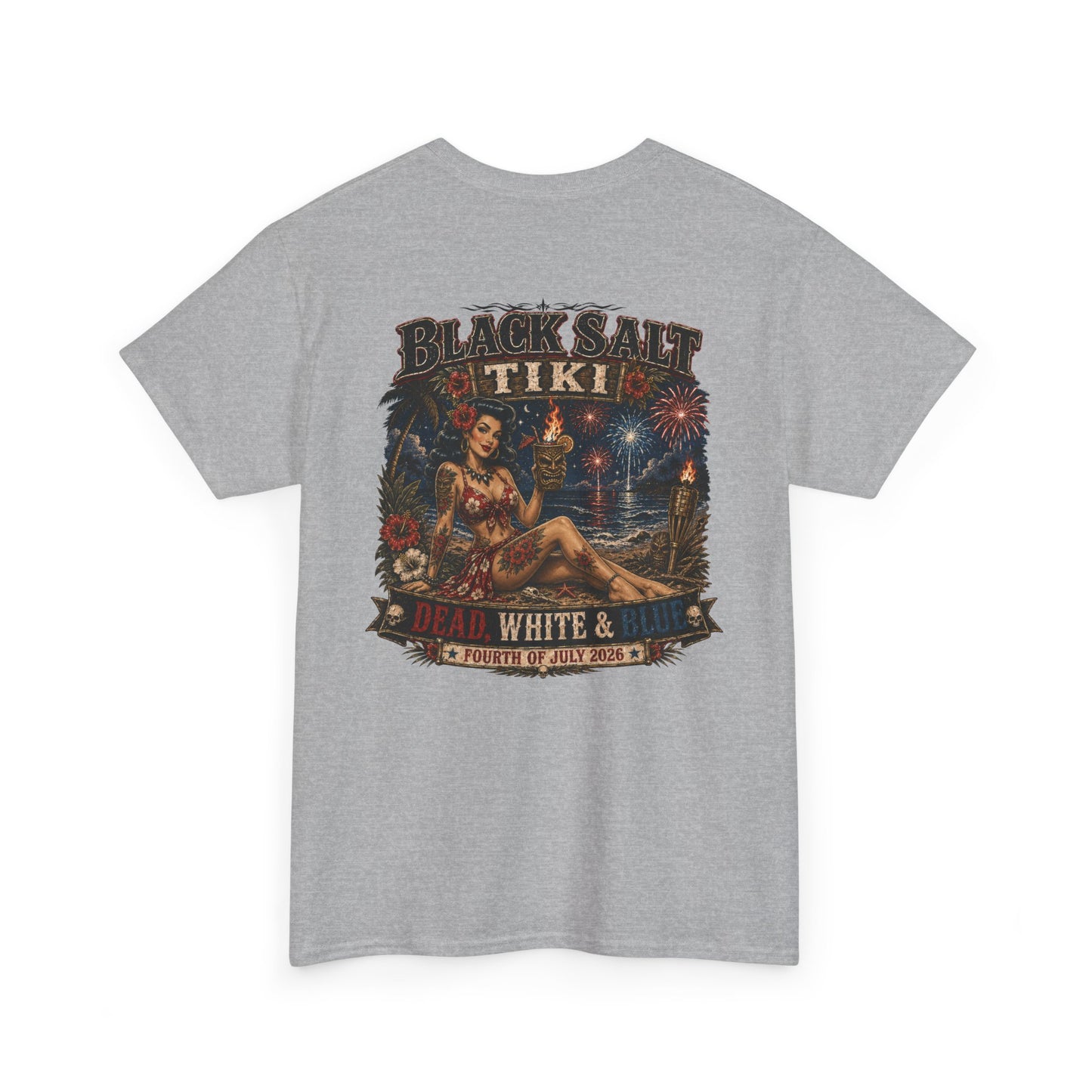 Dead, White & Blue Tiki T-Shirt – Black Salt Tiki