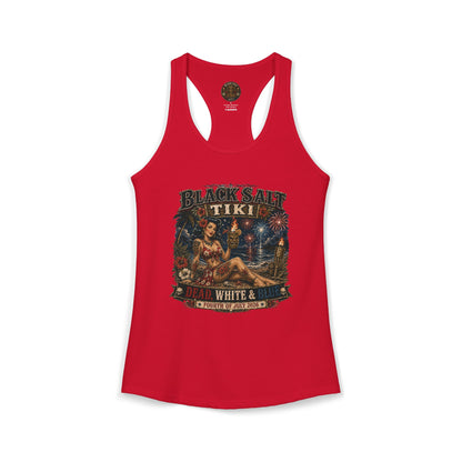 Dead, White & Blue Tiki Racerback Tank – Black Salt Tiki