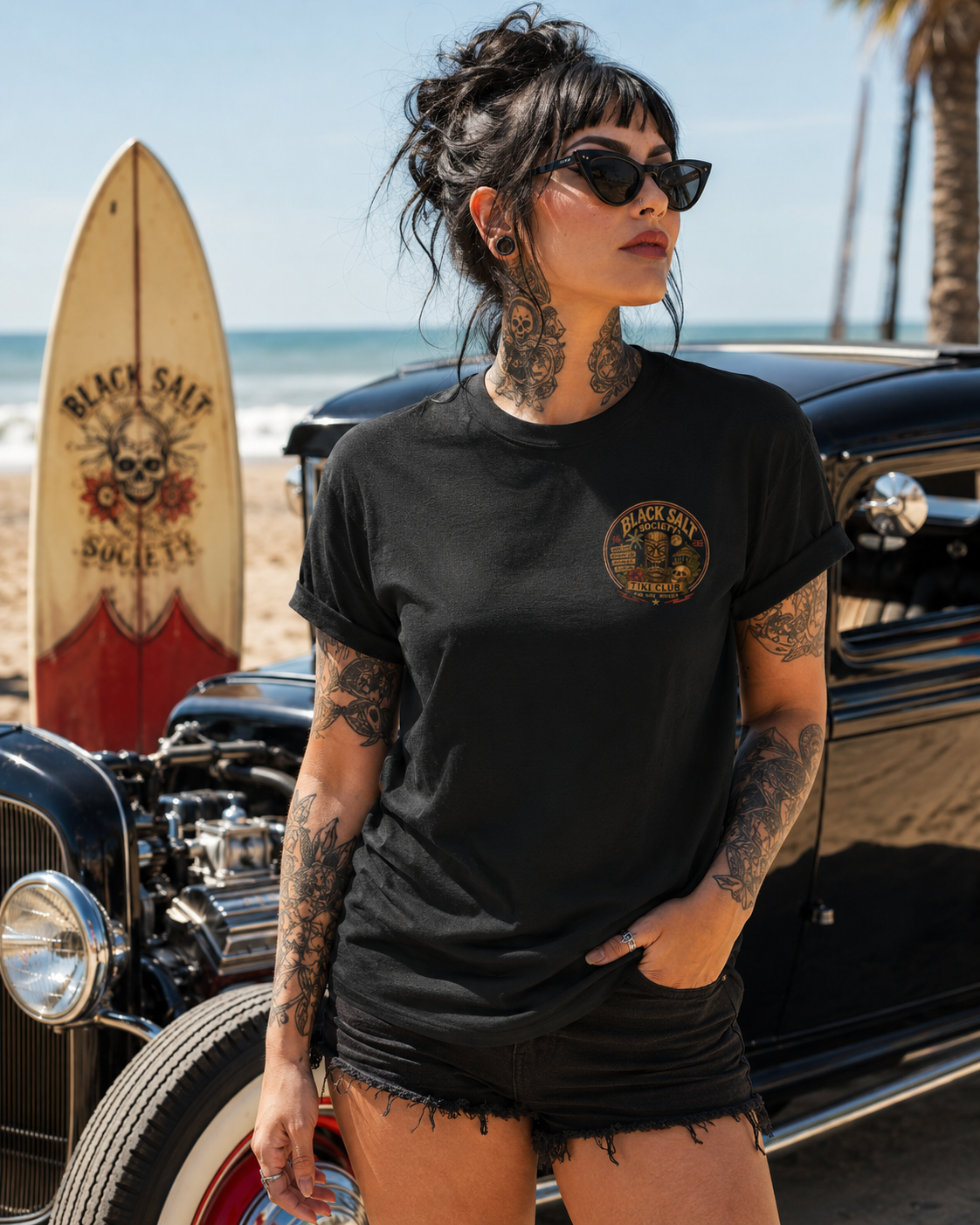 Zombie Beach Party Tee – Black Salt Tiki