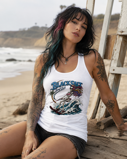 Black Salt Surf Waterski Girl Racerback Tank