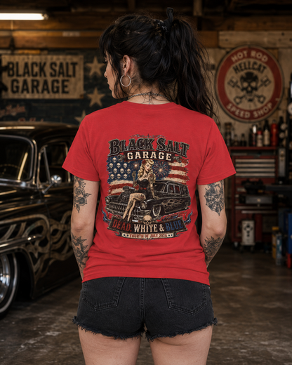 Dead, White & Blue Garage Pinup T-Shirt – Black Salt Garage