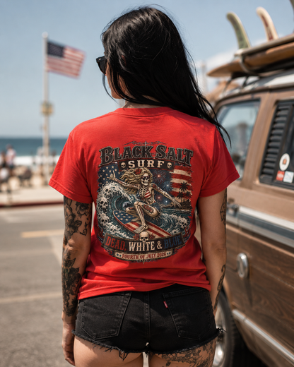 Dead, White & Blue Surf T-Shirt – Black Salt Surf