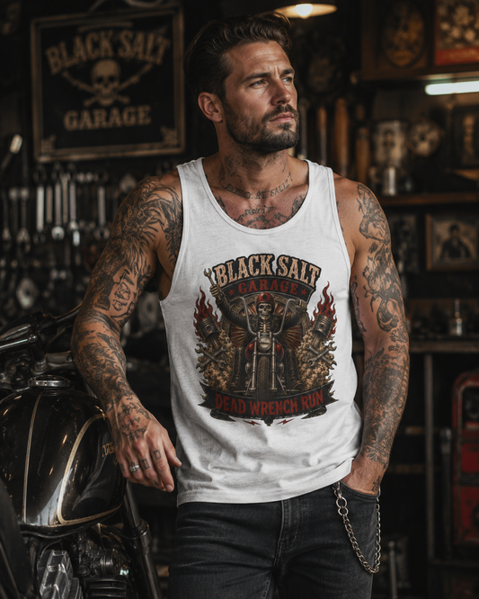 Dead Wrench Run Black Salt Garage Jersey Tank