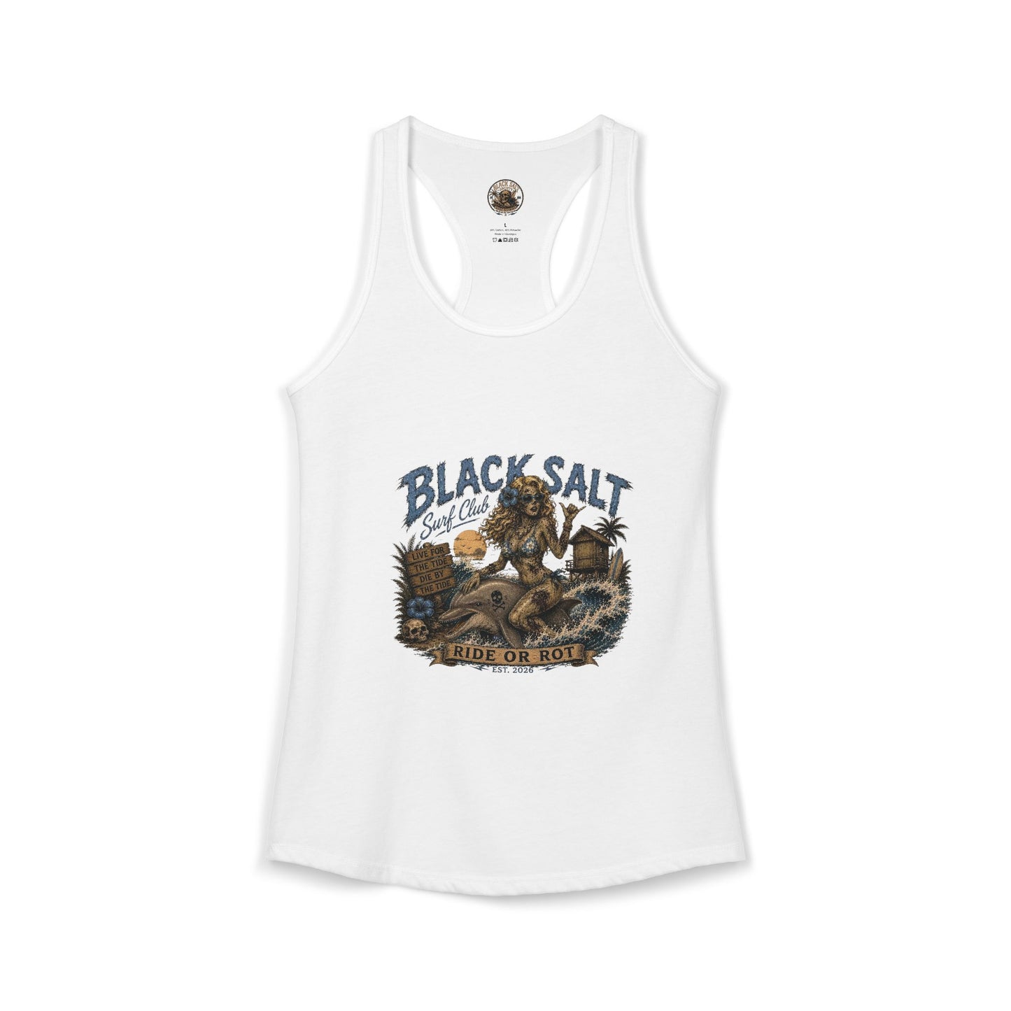 Black Salt Surf Ride or Rot Racerback Tank