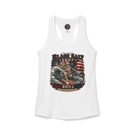 Dead, White & Blue Surf Racerback Tank – Black Salt Surf