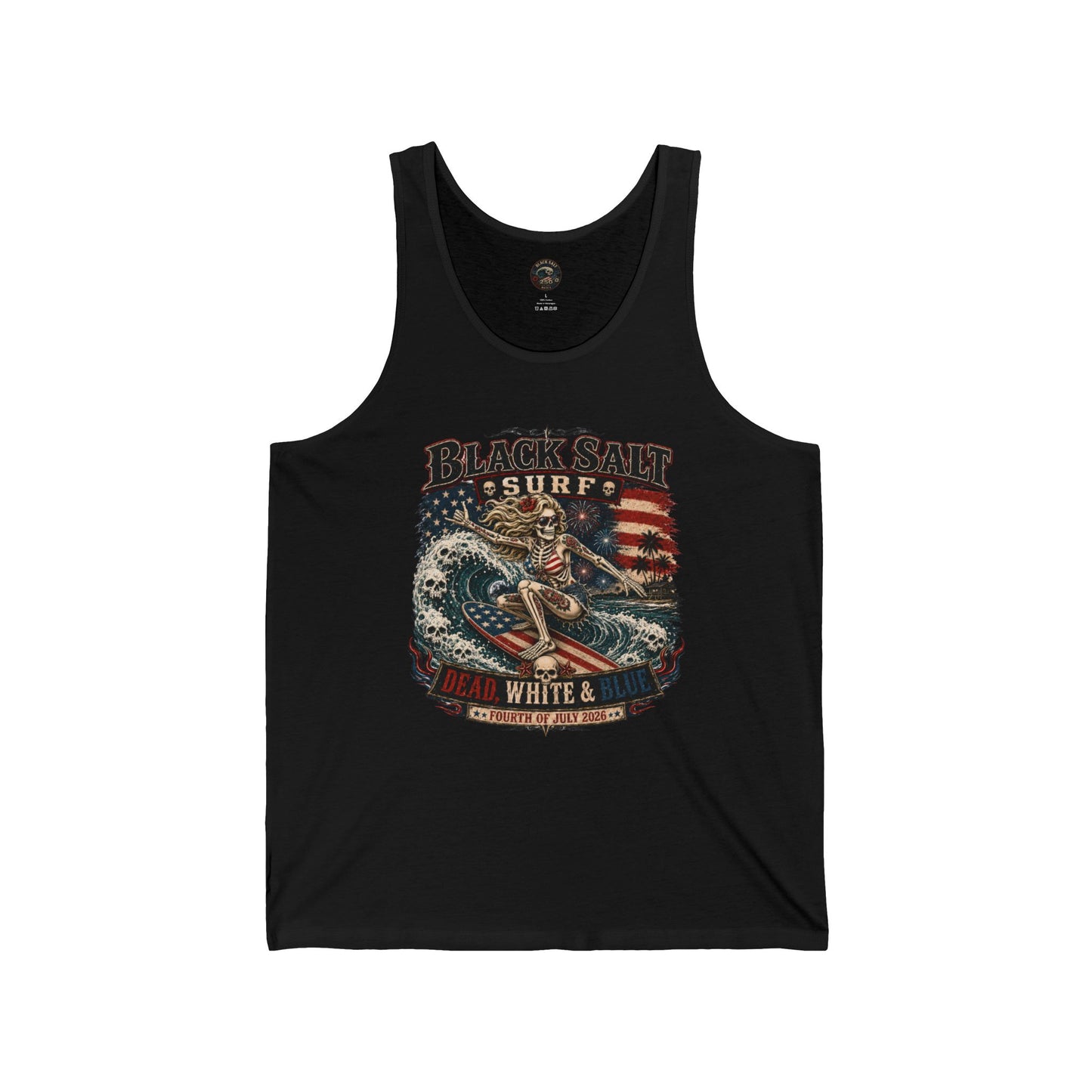 Dead, White & Blue Surf Jersey Tank – Black Salt Surf