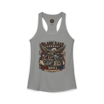 Dead, White & Blue Motorcycle Racerback Tank – Black Salt Garage