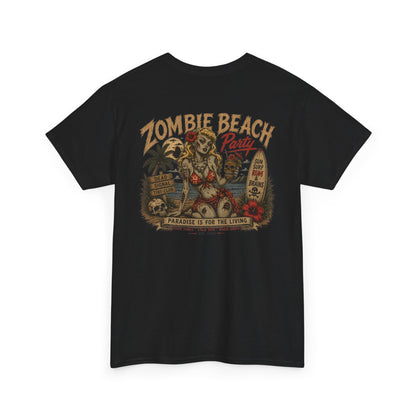 Zombie Beach Party Tee – Black Salt Tiki