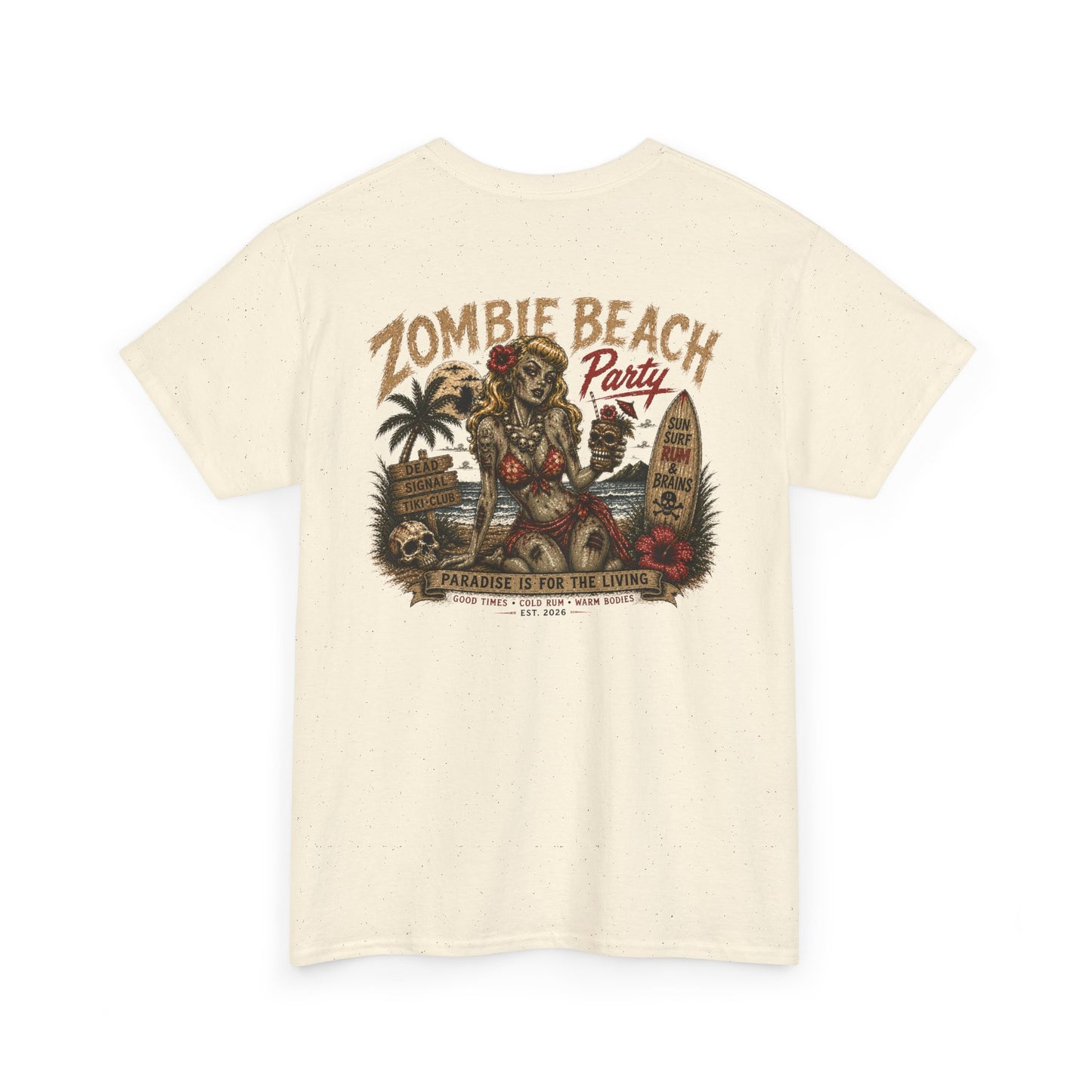 Zombie Beach Party Tee – Black Salt Tiki