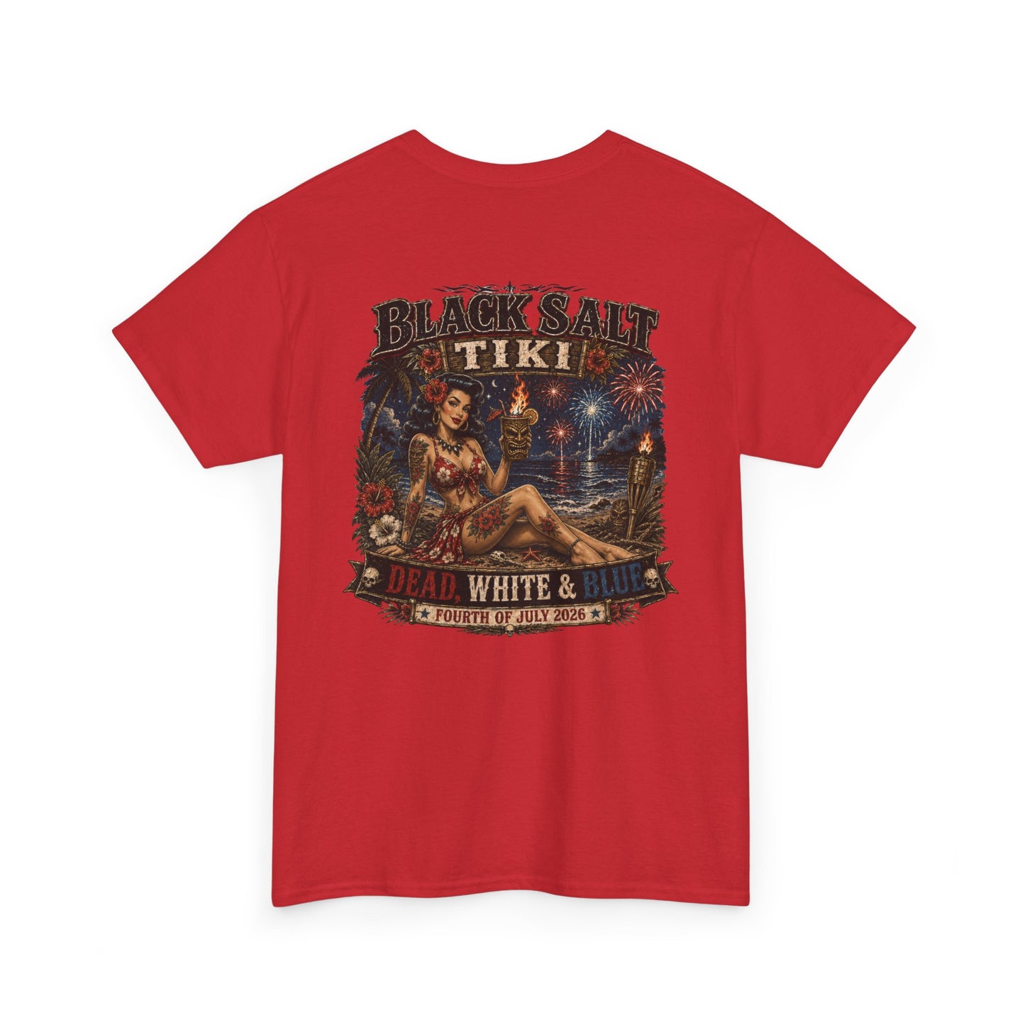 Dead, White & Blue Tiki T-Shirt – Black Salt Tiki