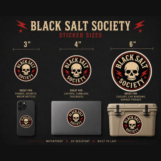 Black Salt Society Logo Sticker - Vinyl BSS Skull Sticker