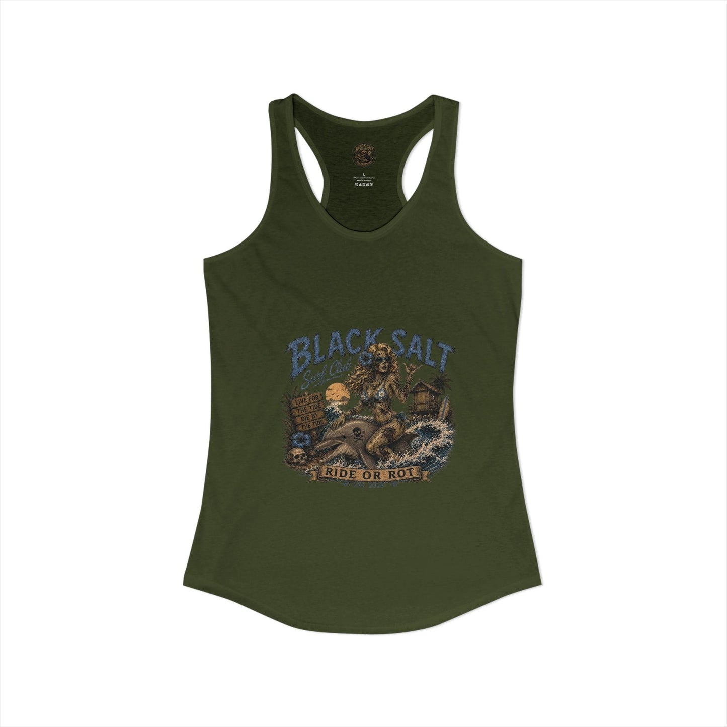 Black Salt Surf Ride or Rot Racerback Tank