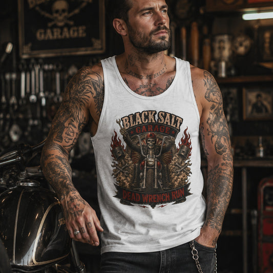 Dead Wrench Run Black Salt Garage Jersey Tank