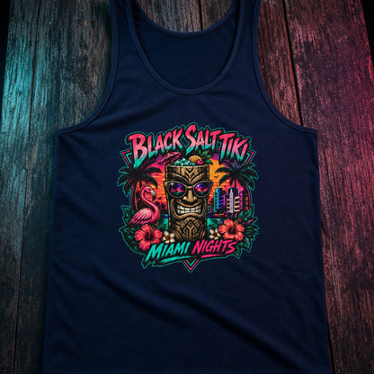 Miami Nights Jersey Tank – Black Salt Tiki