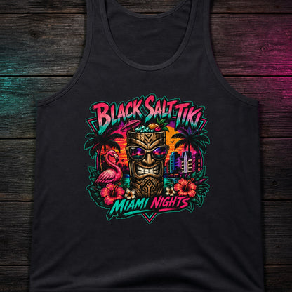 Miami Nights Jersey Tank – Black Salt Tiki