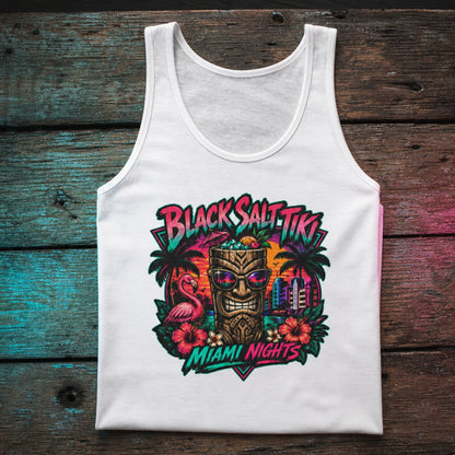 Miami Nights Jersey Tank – Black Salt Tiki