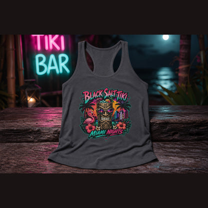 Miami Nights Racerback Tank – Black Salt Tiki