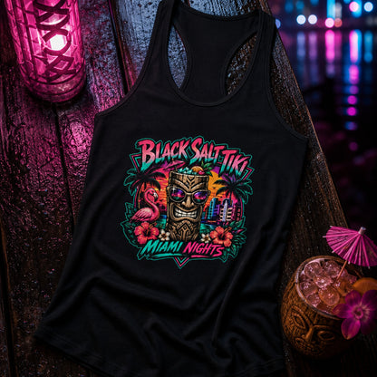 Miami Nights Racerback Tank – Black Salt Tiki