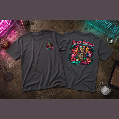 Miami Nights Tee – Black Salt Tiki