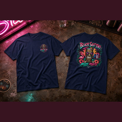 Miami Nights Tee – Black Salt Tiki