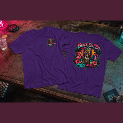 Miami Nights Tee – Black Salt Tiki