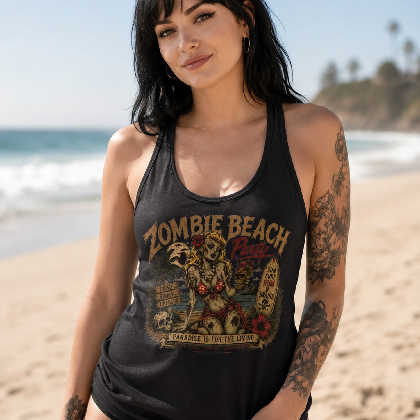Zombie Beach Party Racerback Tank