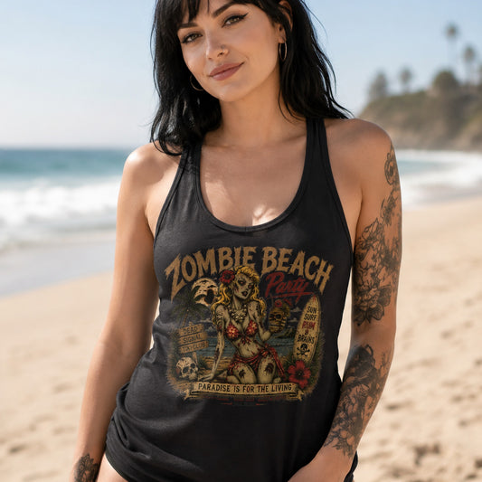 Zombie Beach Party Racerback Tank